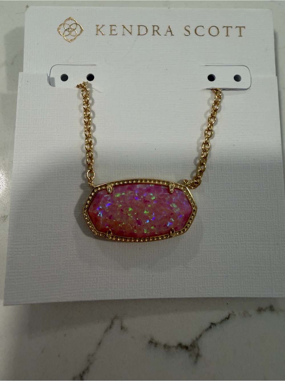 Kendra scott GOLD / PINK ELISA STATEMENT necklace / free shipping